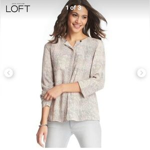 LOFT Soft Pink Button Down Blouse